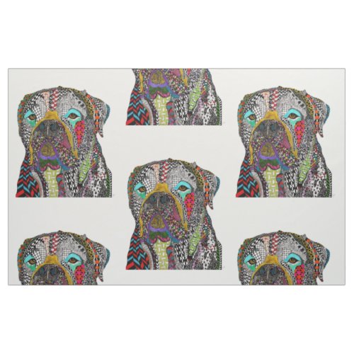 Colorful Bullmastiff Fabric