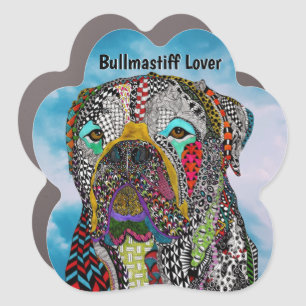 Colorful Bullmastiff Lover Car Magnet