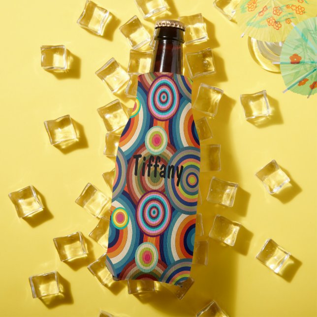 Colorful Bullseyes  Bottle Cooler (In Situ Summer)