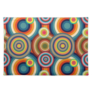 Colorful Bullseyes  Cloth Placemat
