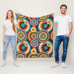 Colorful Bullseyes  Fleece Blanket