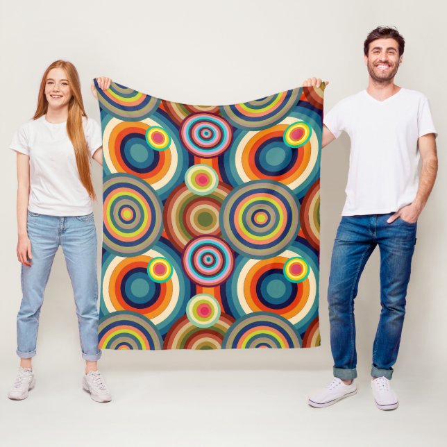 Colorful Bullseyes  Fleece Blanket (In Situ)