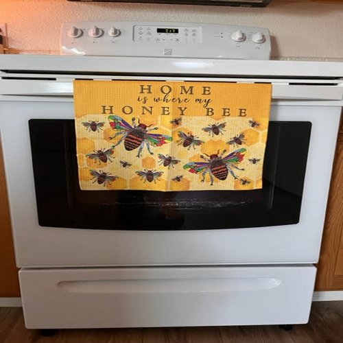 Colorful Bumble Bee Honey Bee 1/2 Fold Kitchen Towel