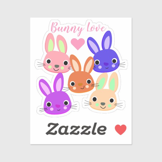 Colorful Bunnies Easter Sticker (Sheet)