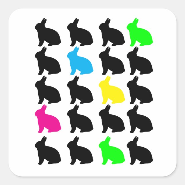 Colorful Bunnies Sticker (Front)