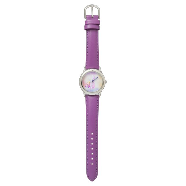 colorful bunny and butterfly kids wrist watch (Flat)