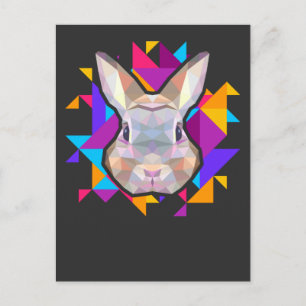 Colorful Bunny Art Cute Rabbit Lover Art Postcard