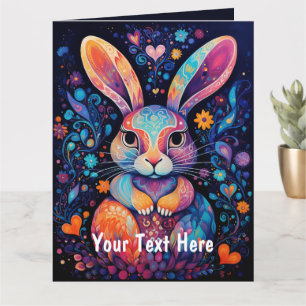 Colorful Bunny Custom txt Card