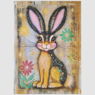 Colorful Bunny Stars and Flowers, Rabbit FX7L Tissue Paper