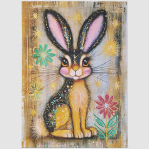 Colorful Bunny Stars and Flowers, Rabbit FX7R Tissue Paper