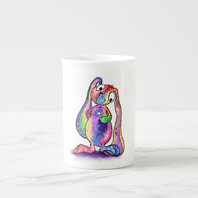 Colorful Bunny with Flower Mug (Front)