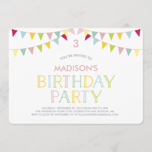 Colorful Bunting | Birthday Invitation