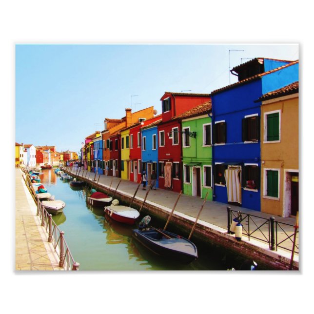 Colorful Burano Homes Photo Print (Front)