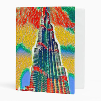 Colorful Burj Khalifa colorful painting Mini Binder