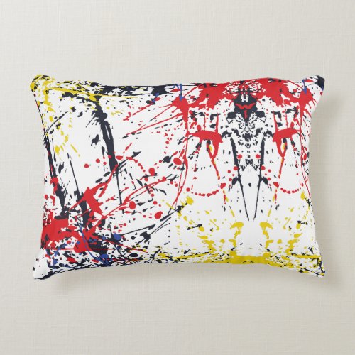Colorful Burst A Play of Random Splashes Accent Pillow