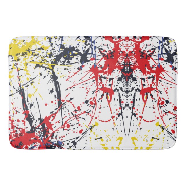 Colorful Burst: A Play of Random Splashes Bath Mat (Front)