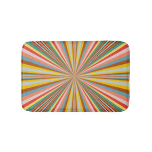 Colorful Burst Of Retro Stripes  Bath Mat