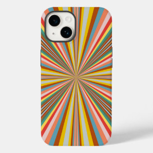 Colorful Burst Of Retro Stripes Case-Mate iPhone 14 Case