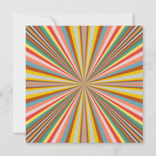 Colorful Burst Of Retro Stripes Holiday Card