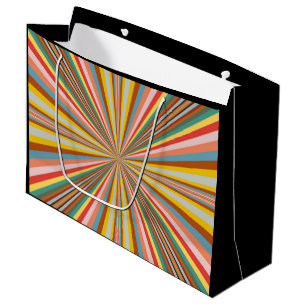 Colorful Burst Of Retro Stripes Large Gift Bag