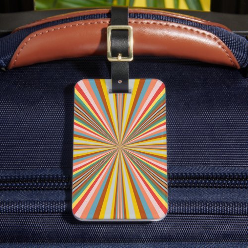 Colorful Burst Of Retro Stripes  Luggage Tag