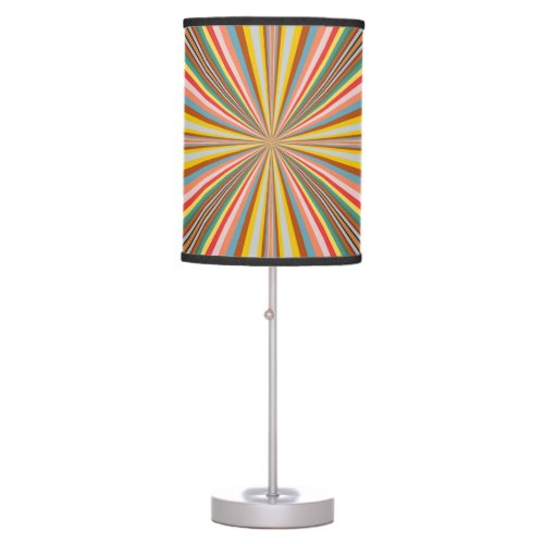 Colorful Burst Of Retro Stripes  Table Lamp