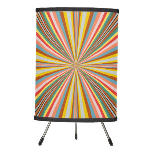 Colorful Burst Of Retro Stripes  Tripod Lamp