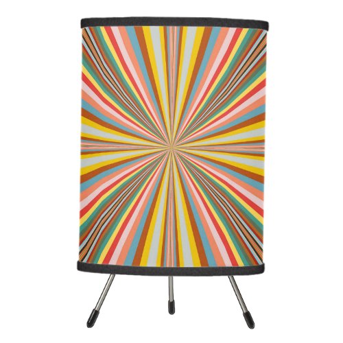 Colorful Burst Of Retro Stripes  Tripod Lamp