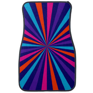Colorful Burst Spinning Wheel Design Car Floor Mat