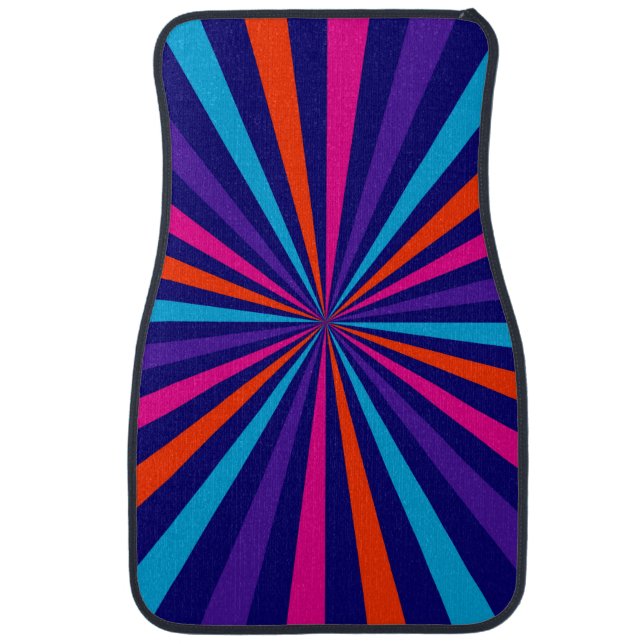 Colorful Burst Spinning Wheel Design Car Floor Mat (Front)