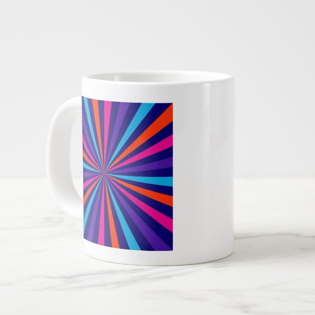 Colorful Burst Spinning Wheel Design Giant Coffee Mug (Front Left)