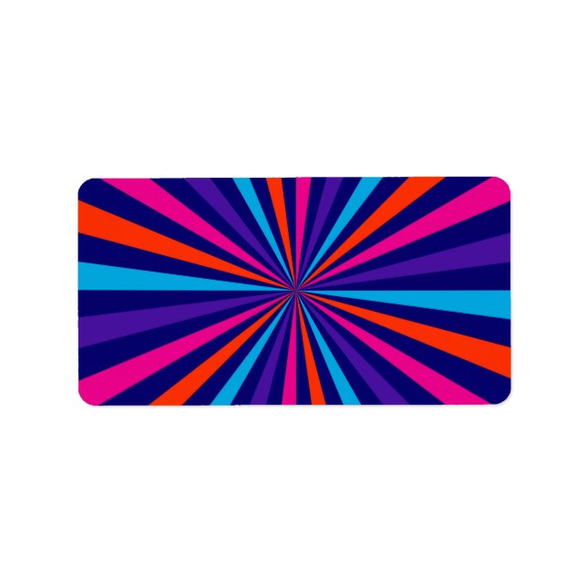 Colorful Burst Spinning Wheel Design Label (Front)