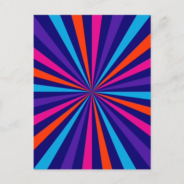 Colorful Burst Spinning Wheel Design Postcard (Front)