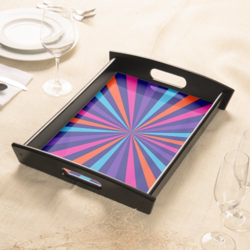 Colorful Burst Spinning Wheel Design Serving Tray