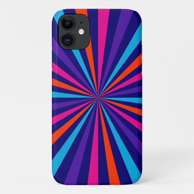 Colorful Burst Spinning Wheel Graphic iPhone Case (Back)