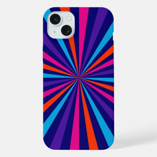 Colorful Burst Spinning Wheel Graphic iPhone 15 Plus Case