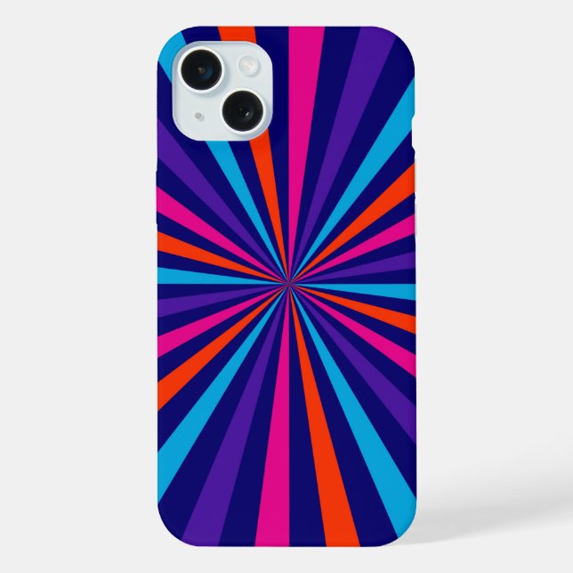 Colorful Burst Spinning Wheel Graphic iPhone Case (Back)