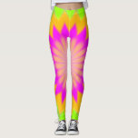 [ Thumbnail: Colorful Bursting Pattern Leggings ]