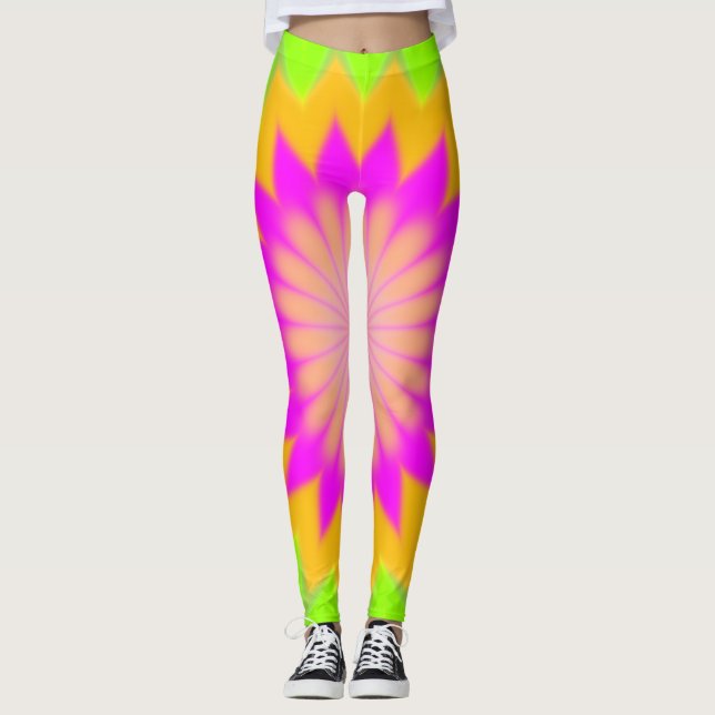 Colorful Bursting Pattern Leggings (Front)