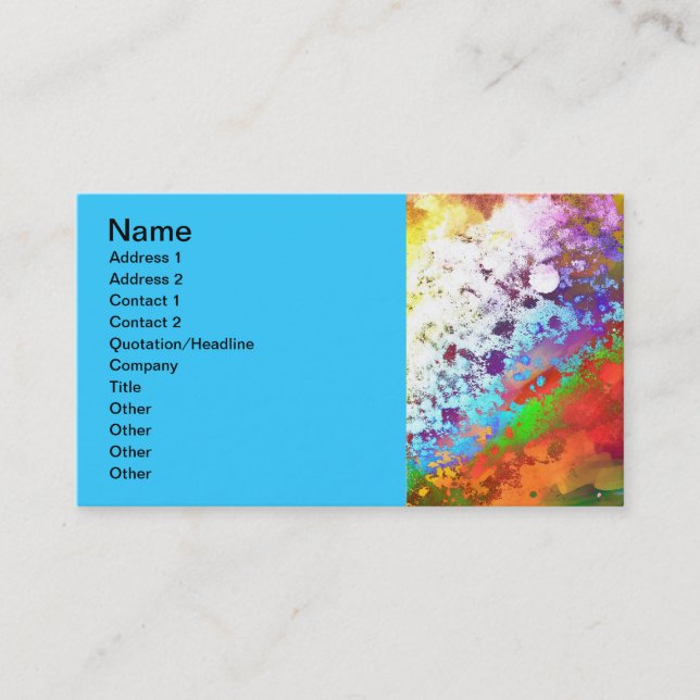 colorful business card template original art (Front)