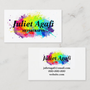 Colorful business card with colored blots