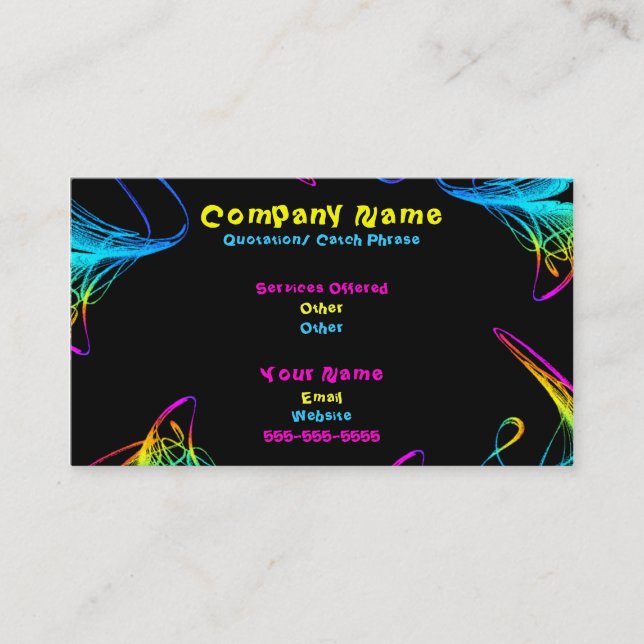 Colorful Business Cards (Front)