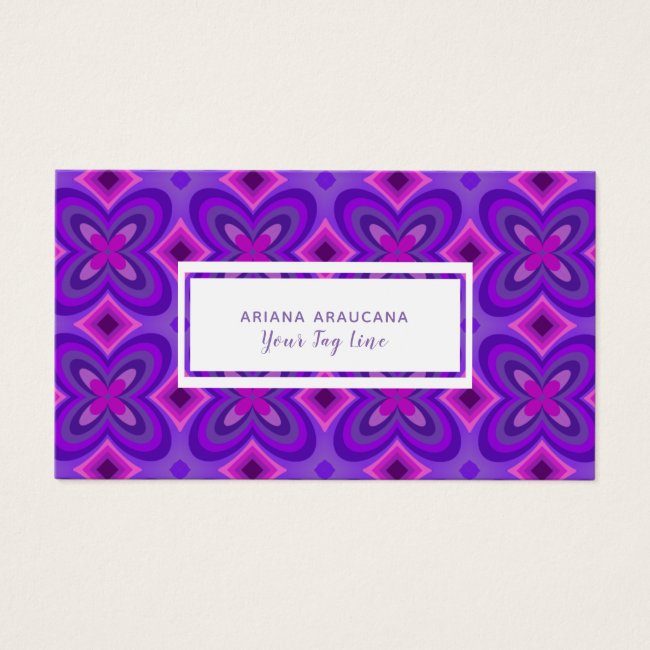 Colorful Business Cards Purple Geometric Floral