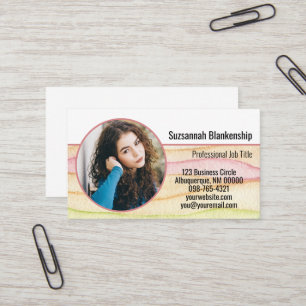 Colorful Business Marketing Custom Round Photo   Card