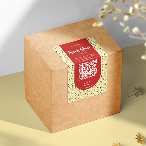 Colorful Business Thank You Box Seal Label QR_code