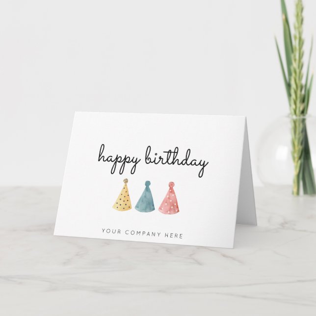 Colorful Business Watercolor Happy Birthday  Card (Front)