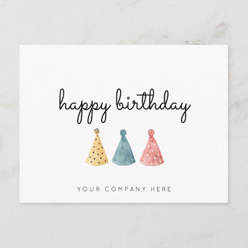 Colorful Business Watercolor Happy Birthday  Postcard