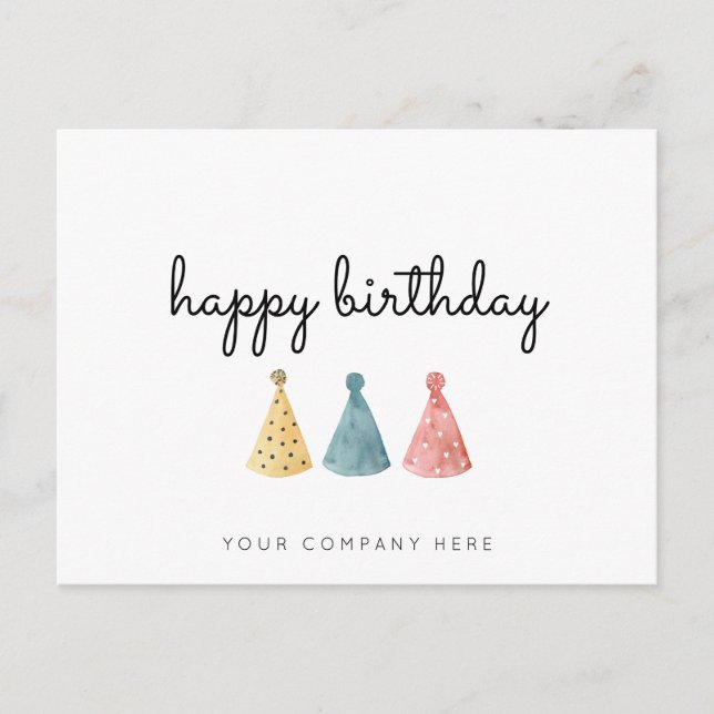 Colorful Business Watercolor Happy Birthday  Postcard (Front)