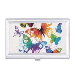 Colorful Butterflies 1 Business Card Case