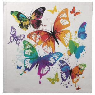Colorful Butterflies 1 Cloth Napkin
